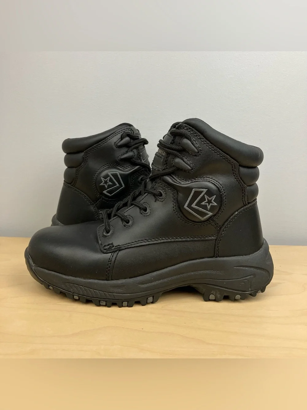 Converse Men’s Size 6.0 M Black Leather Safety Toe Work Boots Ankle Lace Up
